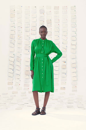 Mii Eos Cotton Silk Dress Green