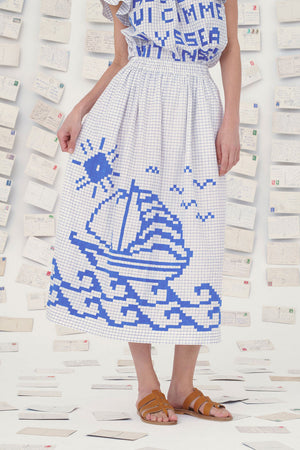 Mii Mantou Skirt Paros Blue