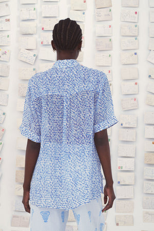 Mii Karine Silk Shirt Turkish Blue