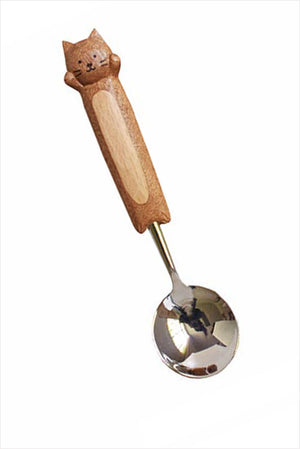 Hand-Carved Kitten Spoon