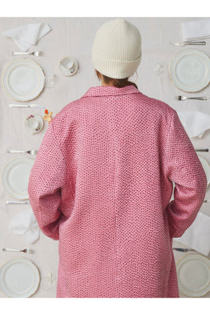 Mii Doniv Embroidered Silk Kantha Coat Pink