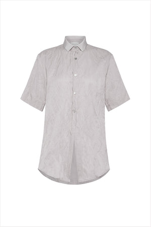 forte_forte Crinkled Cotton Half Sleeve Shirt Madreperla