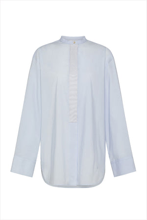 forte_forte Center Detail Grandfather Shirt Ciel
