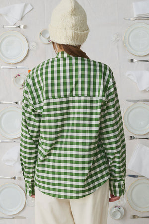 Mii Jabo Handwoven Cotton Silk Shirt Green