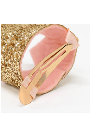 Mini Gold Glitter Crown Hair Clip