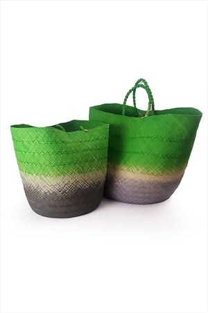 Guanabana Canasto XL Basket Green & Gray