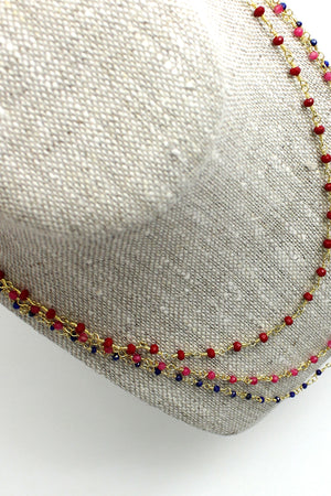 Pink Tourmaline Beaded Necklace