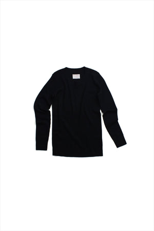 F&H Women Cashmere Rib Tee Black