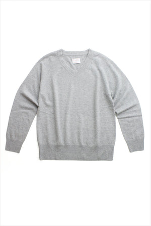F&H Cashmere V-Neck Heather Gray
