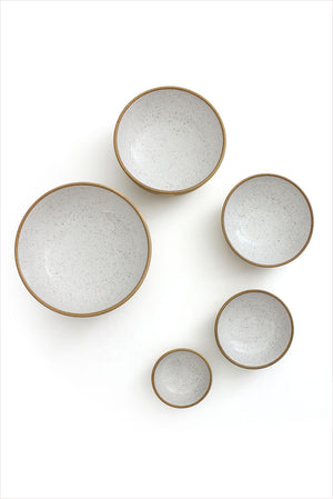 Nesting Bowls Set of Five Nude/White