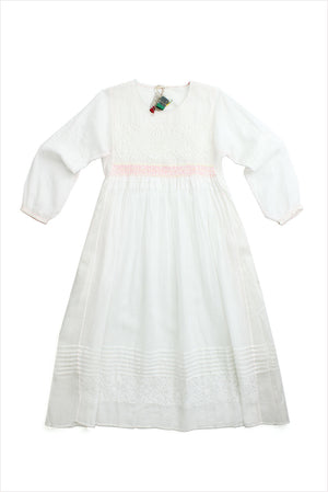 Injiri Muslin Dress 18 White with Color Accents