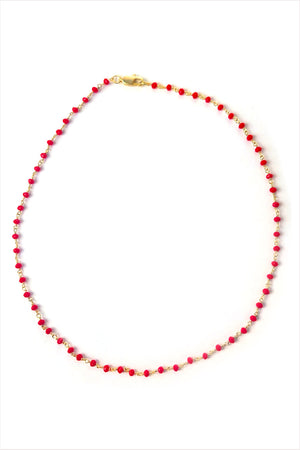 Red Coral Beaded Necklace