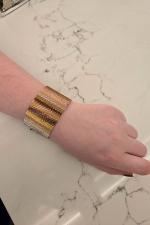 Golden Skies Beaded Cuff
