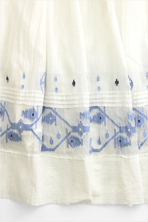 Injiri Amber 90 Sundress White with Blue Embroidery