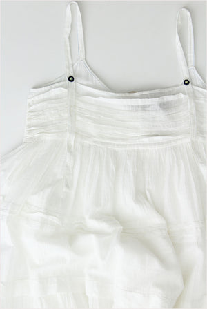 Injiri Amber 90 Sundress White with Blue Embroidery