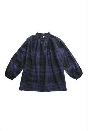 Two New York Plaid Tie Top Navy Black Plaid