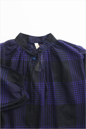 Two New York Plaid Tie Top Navy Black Plaid