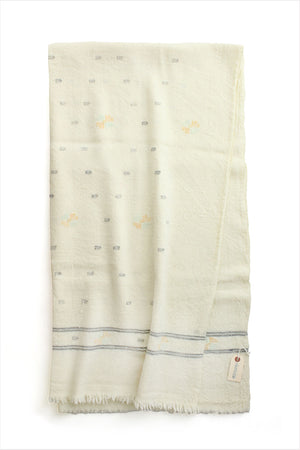 Floral Wool Throw Blanket