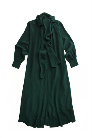 Indress Rhin Silk Crepe Dress Forest