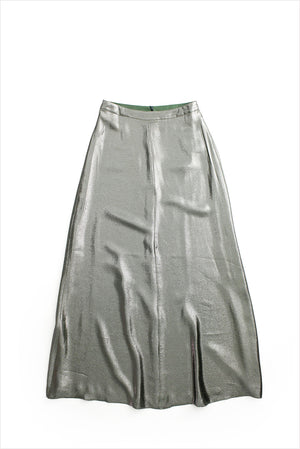 Indress Garonne Silk Lurex Skirt Silver Green