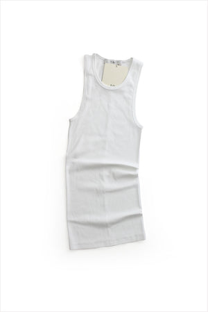 Tibi Circular Fine Rib Tank White