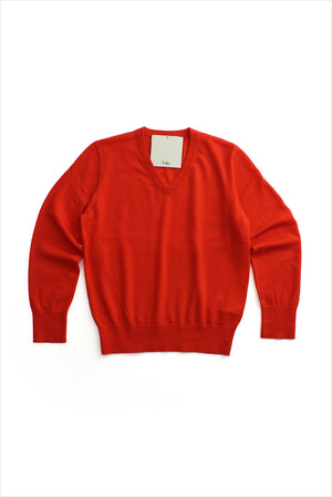 Tibi Wool V- Neck Sweater Red