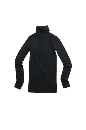 Tibi Ribbed Turtleneck Pullover Black