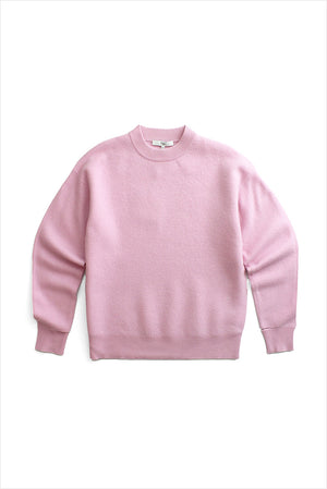 Tibi Wool Crewneck Easy Pullover Pink