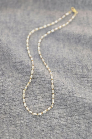 Freshwater Rice Pearl & Bead Necklace