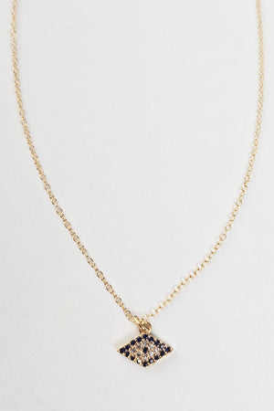 Pave Evil Eye Charm Necklace