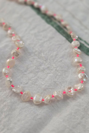 Freshwater Pearl & Pink Bead Necklace