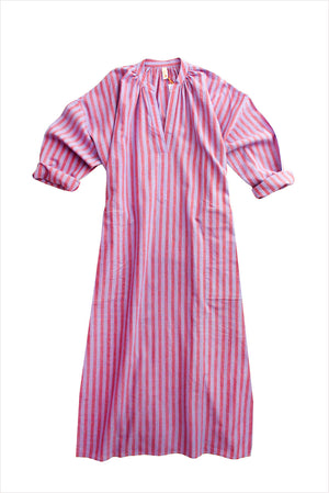 Two New York Viola Long Caftan Rouge Purple Stripe