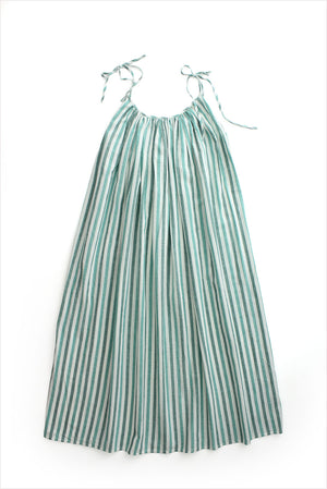 Two New York Tie Summer Dress Green White Stripe