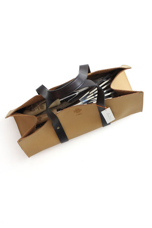 Garden Tool Set with Leather Garden Bag