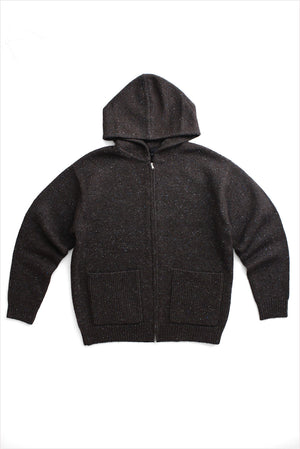 Tibi Speckled Tweed Zip Up Jacket Brown Multi