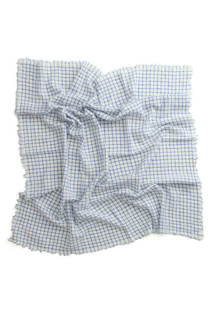 Makie Square Scarf Ivory Blue