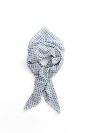 Makie Square Scarf Ivory Blue