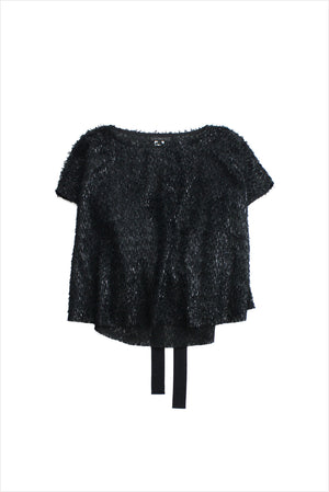 Louiza Babouryan Tinsel Top Black