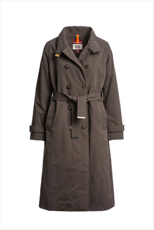 Parajumpers Kassy Padded Trench Coat Earth Brown
