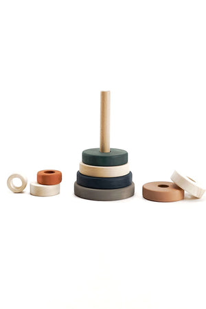 Wooden Ring Stacker Toy Earth