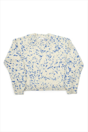 Clare V Le Court Sweater Cream Cobalt Speckle