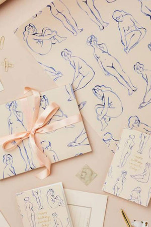 Blue Nudes Patterned Paper 3 Pack