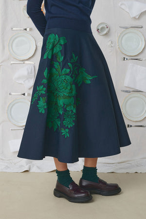 Mii Corfou Embroidered Skirt Marine