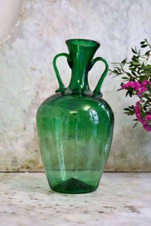 Amphora Emerald 11.5" Glass Vase