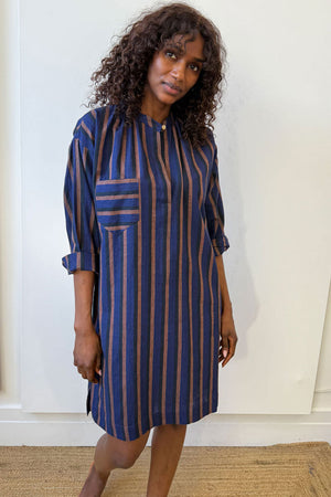Two New York Long Sleeve Tunic Blue Black Clay