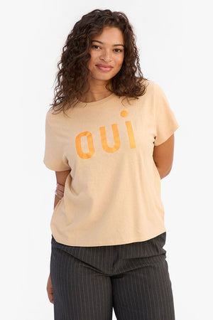 Clare V Linen Blend Classic Oui Tee