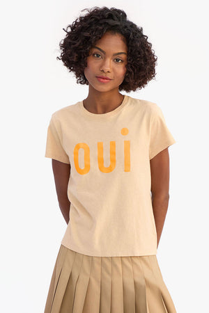 Clare V Linen Blend Classic Oui Tee