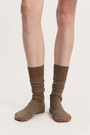 AIAYU Cotton Long Socks Mix Chestnut