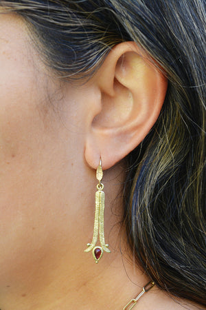 Francesca Lacagnina Rhodolite Garnet Long Earrings