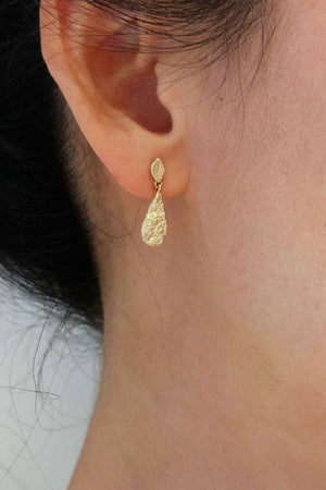 Antica Textured Teardrop Earrings